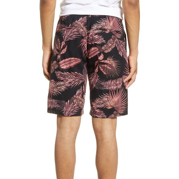 Scotch & Soda Mens Black Pink Tropical Mid Length Beach Board Shorts Sz 36 New - Picture 9 of 13